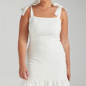 Showpo White Tie-Shoulder Mini Dress